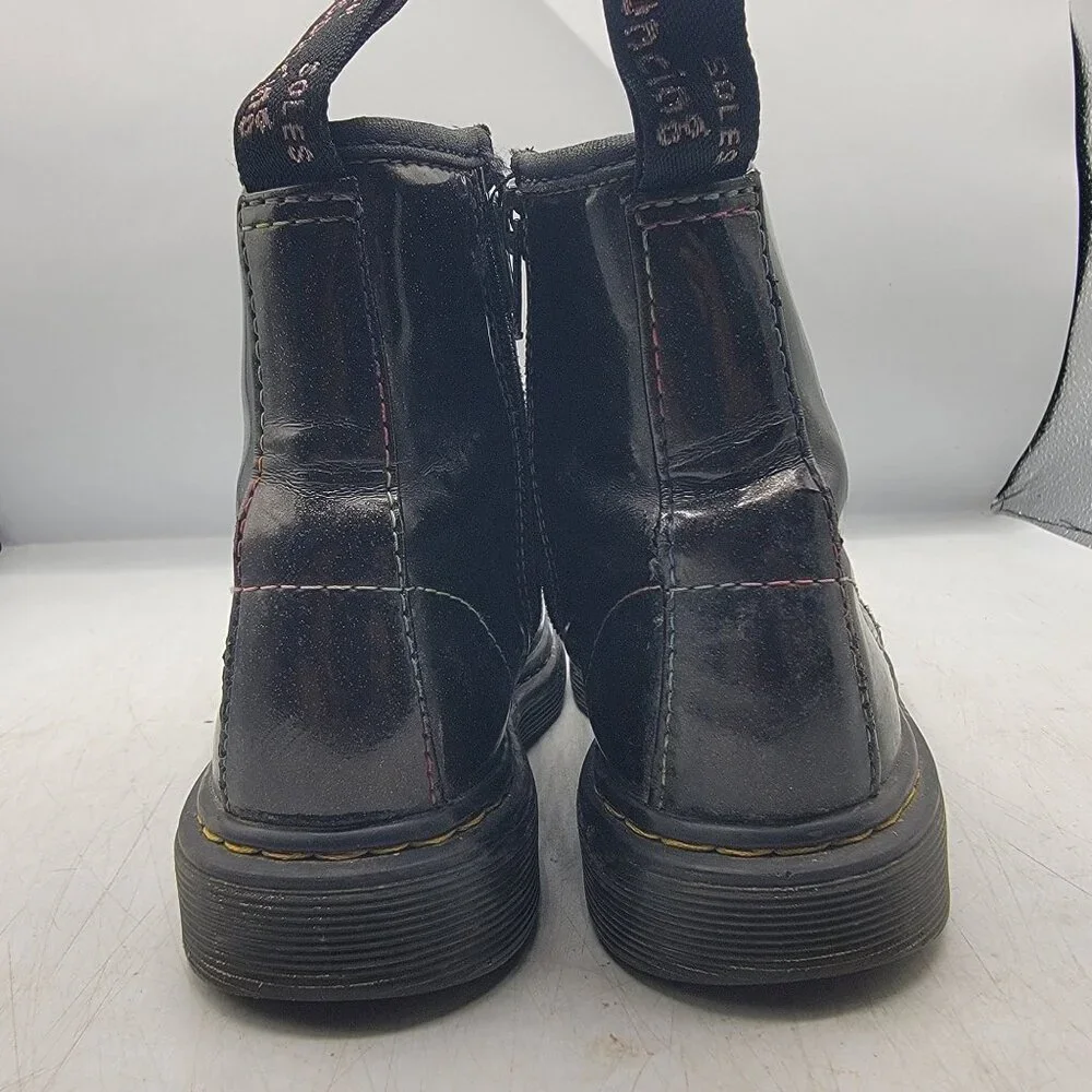 Dr Martens Doc Martens Kids Size 1 Black Sparkle Ray Boots Casual School Comfort